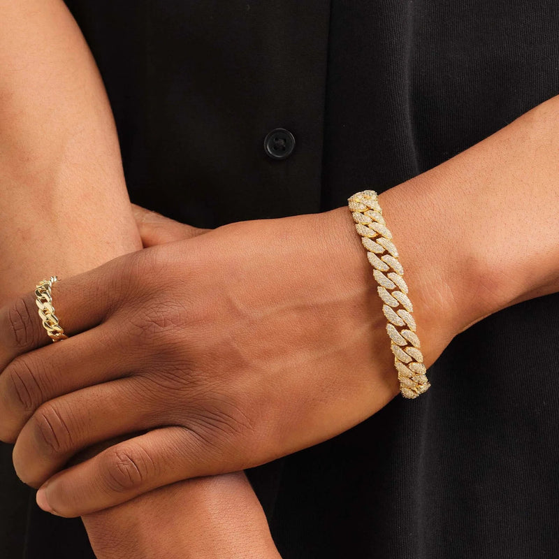 BRACELET CUBAN OR- 10MM