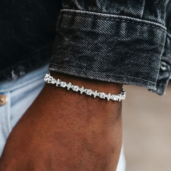 BRACELET TENNIS STARS ARGENT