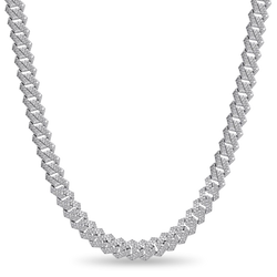 CATENA A SFERE CUBANA IN ARGENTO - 14MM