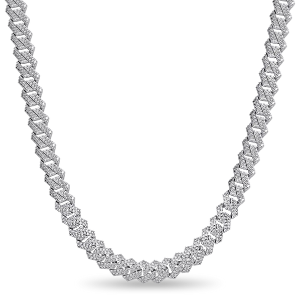 CATENA A SFERE CUBANA IN ARGENTO - 14MM
