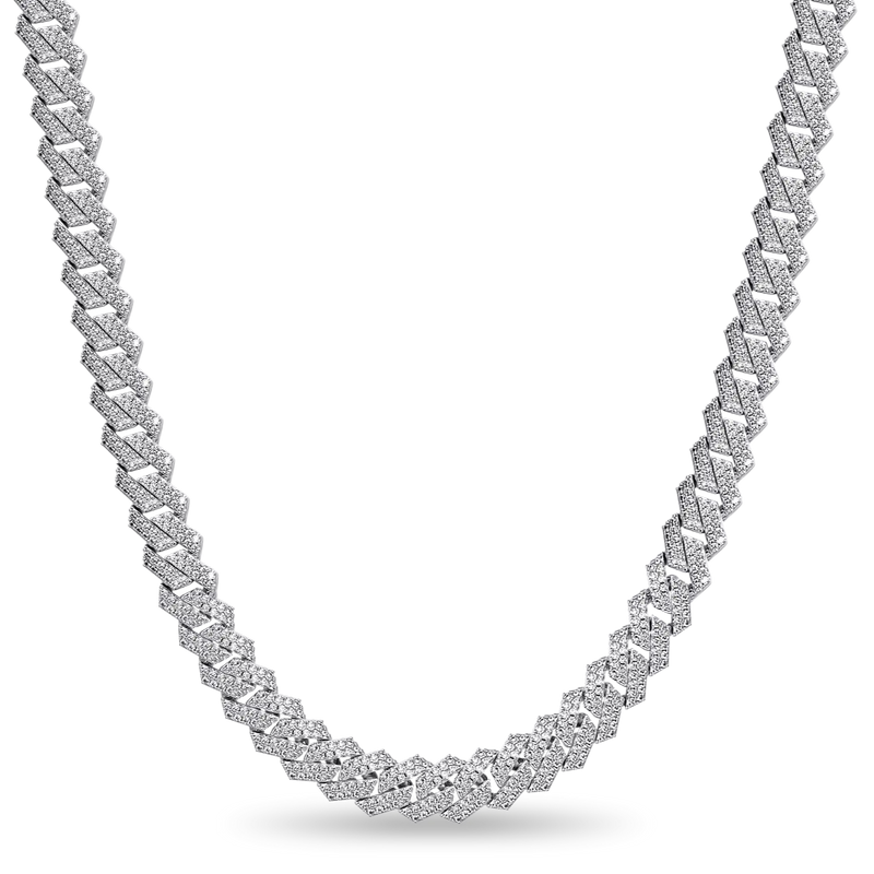 CATENA A SFERE CUBANA IN ARGENTO - 14MM