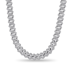 Chaîne Cuban Prong Argent - 15MM