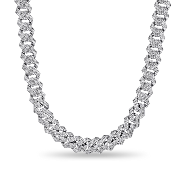 Chaîne Cuban Prong Argent - 15MM