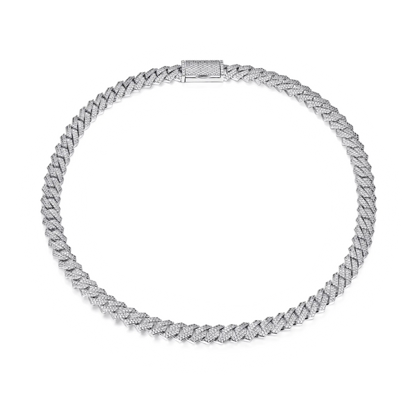 CATENA A SFERE CUBANA IN ARGENTO - 14MM