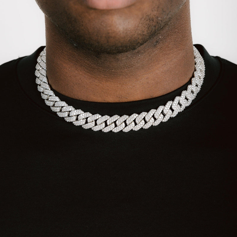 Chaîne Cuban Prong Argent - 15MM