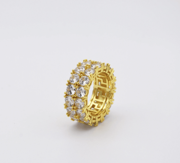 ANELLO TENNIS DOPPIO IN ORO GIALLO ICE