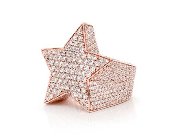 ANELLO STELLA DI GHIACCIO IN ORO ROSA 