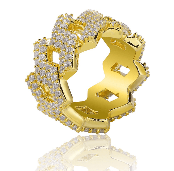 ANELLO A SFERA CUBANA IN ORO GIALLO
