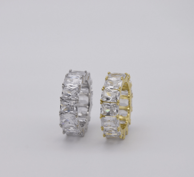 ANELLO TENNIS IN ORO GIALLO ICE