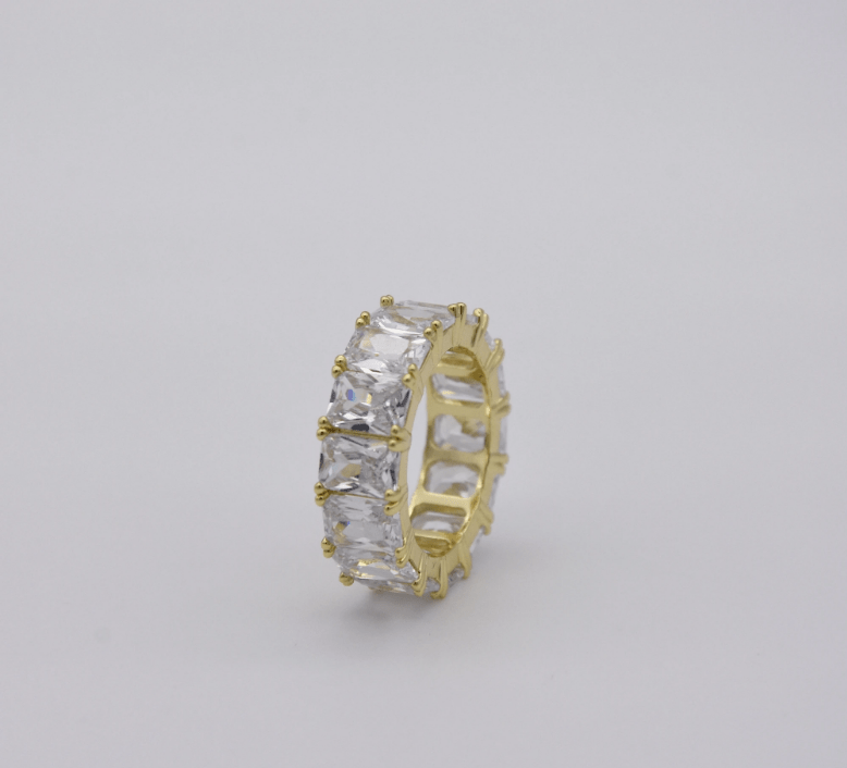 ANELLO TENNIS IN ORO GIALLO ICE