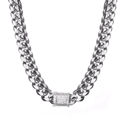 CATENA CUBANA CLASSICA IN ARGENTO - 10MM 