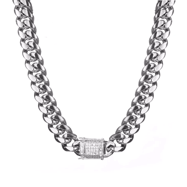 CATENA CUBANA CLASSICA IN ARGENTO - 10MM 